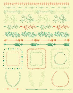El kabataslak renkli kesintisiz kenarlıklar, çerçeveler, bölücüler