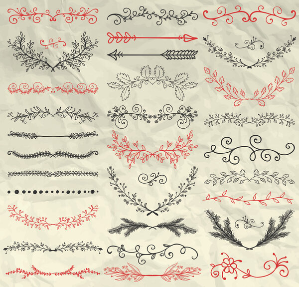 Разделители ручной работы, ветки, завихрения на скомканной бумаге
