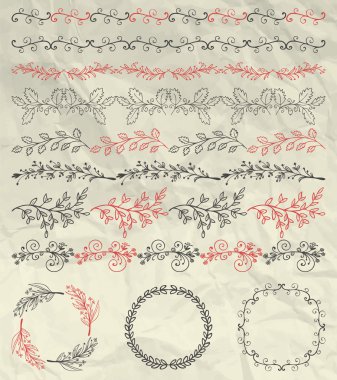 Buruşuk kağıt üzerinde kesintisiz kenarlıklar, çerçeveler, bölücüler