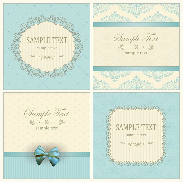 Invitation cards with pattern — Stockvector