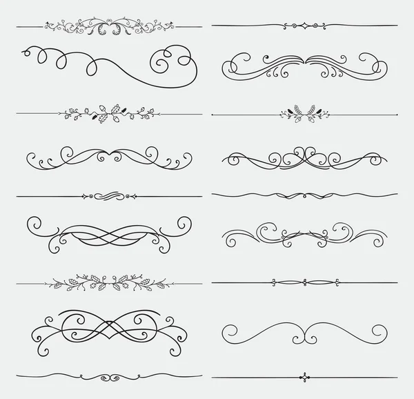 Vector Black Doodle Hand Drawn Swirls Collection — Stock Vector