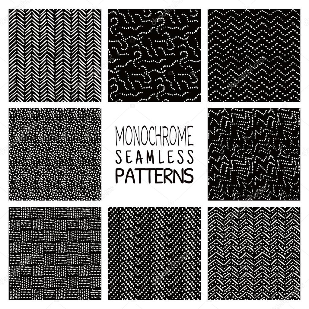 Abstract Monochrome Seamless Background Patterns