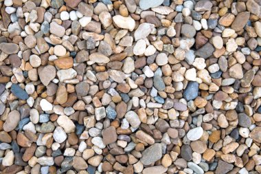 Küçük taşlar çakıl dokusu arka plan, bahçe süslemesi.