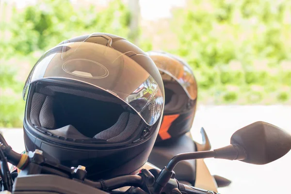Guanti Moto Casco Sedile Moto Sportive Safet — Foto Stock