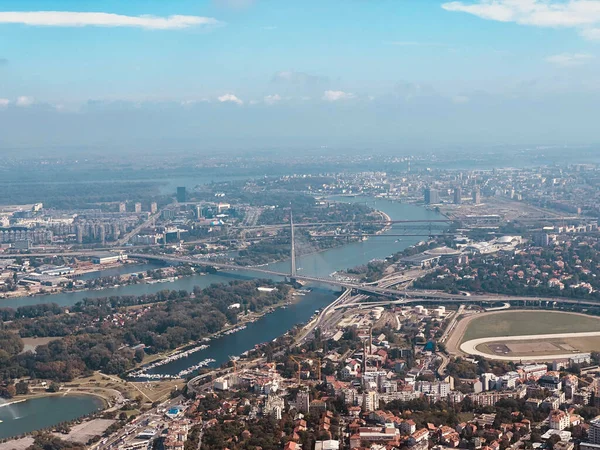 Belgrade Capitale Serbie Vue Panoramique Aérienne — Photo