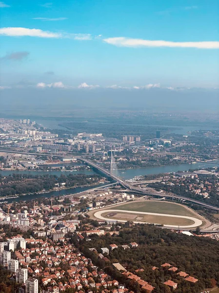Белград Столица Сербии Панорамный Вид Воздуха — стоковое фото