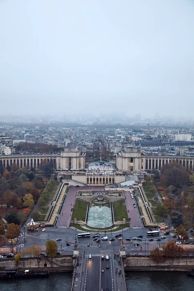 Uitzicht Het Parijse Panorama Vanaf Eiffeltoren — Stockfoto