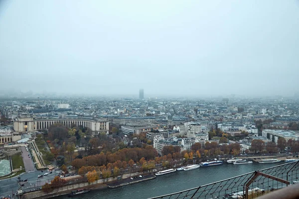 Uitzicht Het Parijse Panorama Vanaf Eiffeltoren — Stockfoto