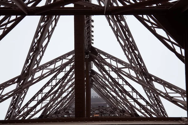 Eiffeltoren Detail Van Ijzerbouw Parijs Frankrijk — Stockfoto