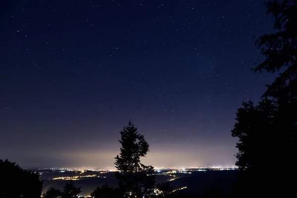Sterne Der Milchstraße Und Sternenhimmel Mit Langzeitbelichtung Fotografiert — Stockfoto