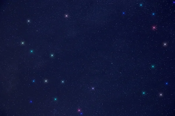 Vintergatans Stjärnor Och Stjärnhimmel Fotograferade Med Lång Exponering — Stockfoto