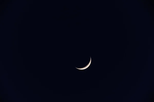 Young Crescent Moon Photographed Telescope — Stock Photo, Image