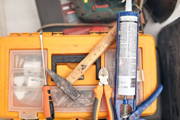 Handyman Miscellaneous Tools Fixing Furniture Various Things — Stock Photo, Image