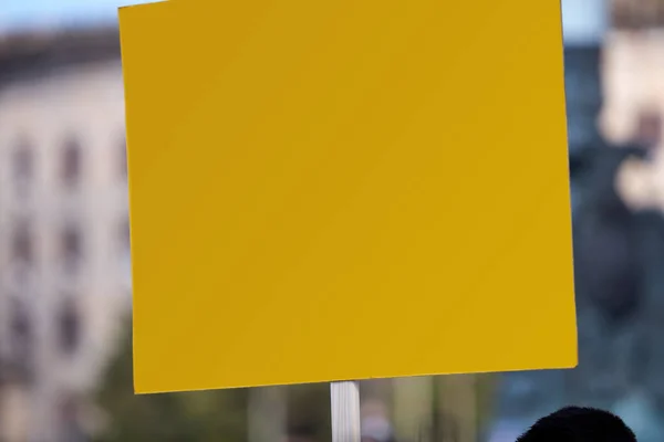 Demonstranten Met Borden Borden Straat — Stockfoto