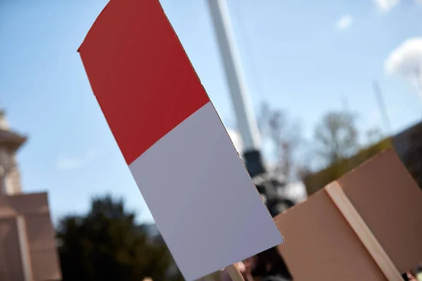 Demonstranten Mit Plakaten Und Schildern Auf Den Straßen — Stockfoto