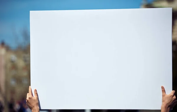 Demonstranten Met Borden Borden Straat — Stockfoto