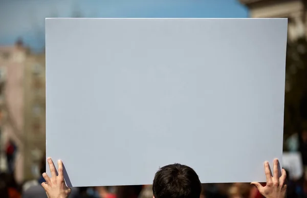 Protesters Holding Placards Signs Streets — Stock Photo, Image