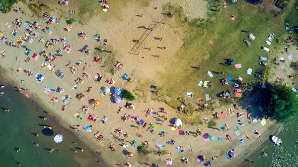 Drone Vista Uma Praia Remota Rio Ilha — Fotografia de Stock