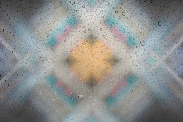 Gotas de agua sobre vidrio y abstracto Fondo con bokeh, defoc —  Fotos de Stock