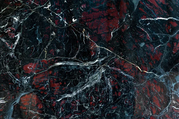 Ônix preto com manchas vermelhas textura — Fotografia de Stock