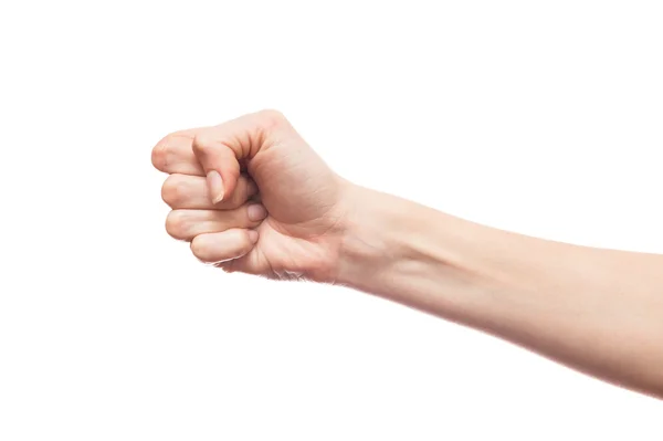 Women's fist on a white background — Stock Photo, Image