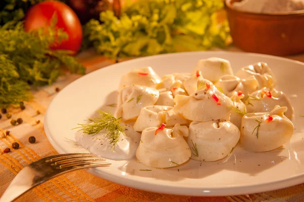 Dumplings on a plate — Stock Photo, Image