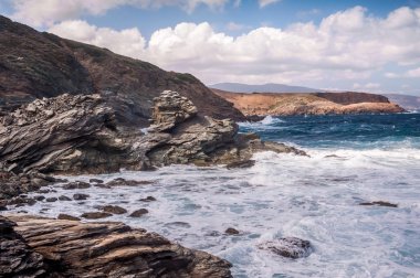 Andros Adası Yunanistan'ın kıyı çekim