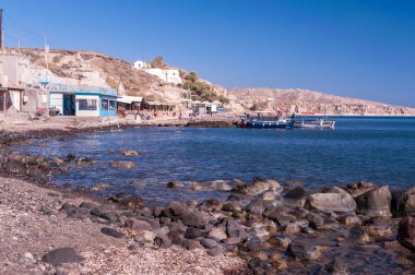 Santorini meyhane sahilde