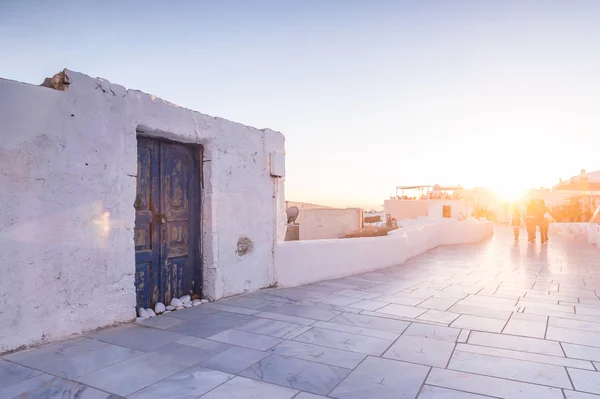 Solnedgången i Oia, Santorini, Grekland — Stockfoto