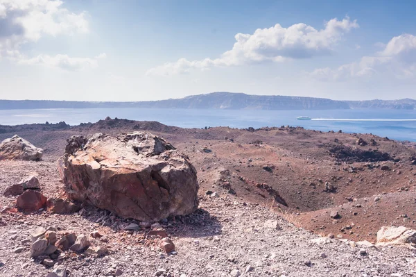 Nea Kameni volcanic island — Stock Photo, Image