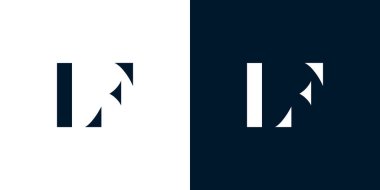 Soyut LF logosu. Bu logo, yaratıcı bir şekilde soyut yazı karakterine sahip. Hangi şirket ya da markanın başlattığı bu başlangıç noktası için uygun olacaktır.