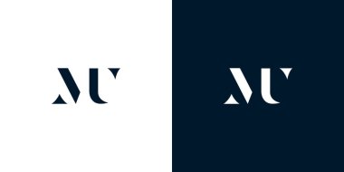 Soyut harf MU logosu. Bu logo, yaratıcı bir şekilde soyut yazı karakterine sahip. Hangi şirket ya da markanın başlattığı bu başlangıç noktası için uygun olacaktır.
