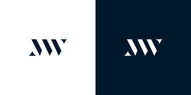 Soyut harf MW logosu. Bu logo, yaratıcı bir şekilde soyut yazı karakterine sahip. Hangi şirket ya da markanın başlattığı bu başlangıç noktası için uygun olacaktır.