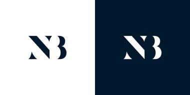Soyut NB harfi logosu. Bu logo, yaratıcı bir şekilde soyut yazı karakterine sahip. Hangi şirket veya markanın başlaması uygun olacaktır.