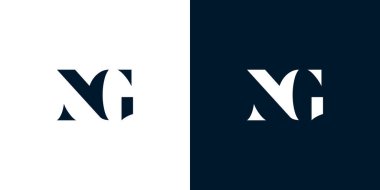 Soyut NG logosu. Bu logo, yaratıcı bir şekilde soyut yazı karakterine sahip. Hangi şirket veya markanın başlaması uygun olacaktır.