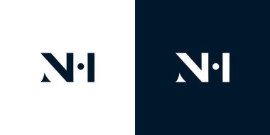 Soyut NH harfi logosu. Bu logo, yaratıcı bir şekilde soyut yazı karakterine sahip. Hangi şirket veya markanın başlaması uygun olacaktır.