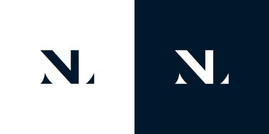 Soyut NL harfi logosu. Bu logo, yaratıcı bir şekilde soyut yazı karakterine sahip. Hangi şirket veya markanın başlaması uygun olacaktır.