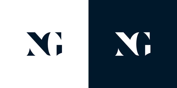 Soyut NG logosu. Bu logo, yaratıcı bir şekilde soyut yazı karakterine sahip. Hangi şirket veya markanın başlaması uygun olacaktır.