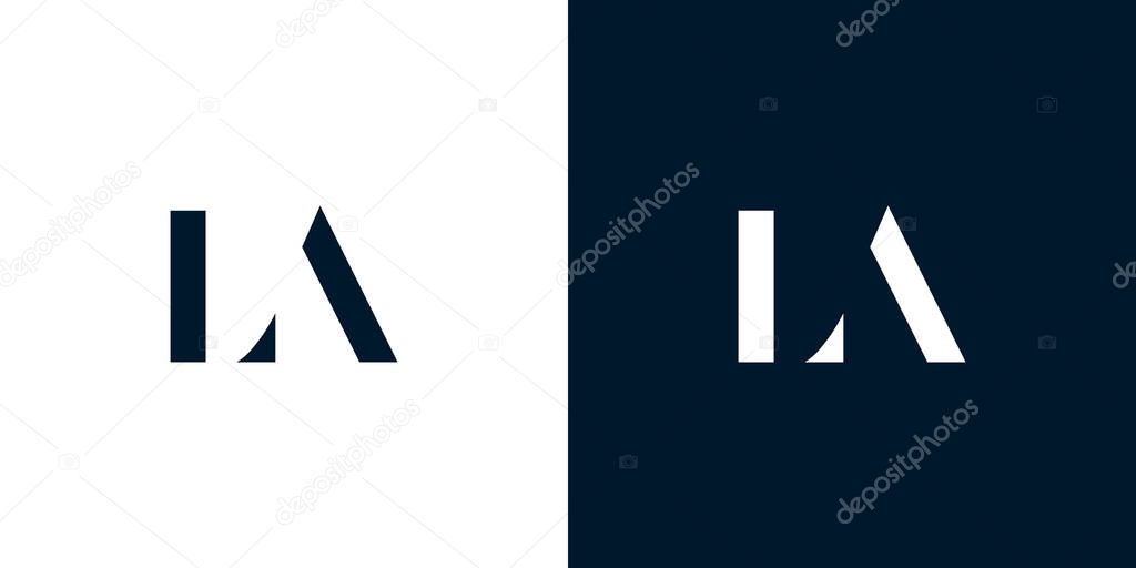 Abstract letter LA logo. This logo incorporate with abstract typeface in the creative way.It will be suitable for which company or brand name start those initial