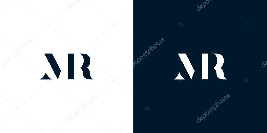 Abstract letter MR logo. This logo incorporate with abstract typeface in the creative way.It will be suitable for which company or brand name start those initial