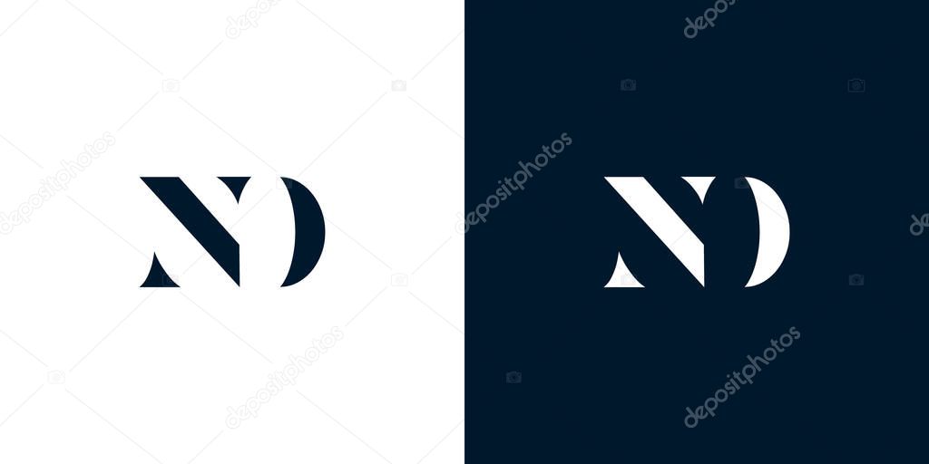 Abstract letter ND logo. This logo incorporate with abstract typeface in the creative way.It will be suitable for which company or brand name start those