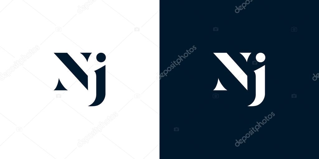 Abstract letter NJ logo. This logo incorporate with abstract typeface in the creative way.It will be suitable for which company or brand name start those