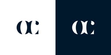 Soyut OC logosu. Bu logo, yaratıcı bir şekilde soyut yazı karakterine sahip. Hangi şirket ya da markanın başlattığı bu başlangıç noktası için uygun olacaktır..