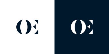 OE logosu soyut harfleri. Bu logo, yaratıcı bir şekilde soyut yazı karakterine sahip. Hangi şirket ya da markanın başlattığı bu başlangıç noktası için uygun olacaktır..