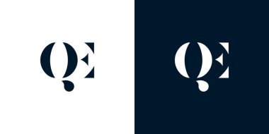 Soyut harf QE logosu. Bu logo, yaratıcı bir şekilde soyut yazı karakterine sahip. Hangi şirket ya da markanın başlattığı bu başlangıç noktası için uygun olacaktır..