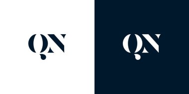 Soyut harf QN logosu. Bu logo, yaratıcı bir şekilde soyut yazı karakterine sahip. Hangi şirket ya da markanın başlattığı bu başlangıç noktası için uygun olacaktır..