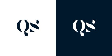 Soyut harf QS logosu. Bu logo, yaratıcı bir şekilde soyut yazı karakterine sahip. Hangi şirket ya da markanın başlattığı bu başlangıç noktası için uygun olacaktır..