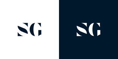 Soyut SG logosu. Bu logo, yaratıcı bir şekilde soyut yazı karakterine sahip. Hangi şirket ya da markanın başlattığı bu başlangıç noktası için uygun olacaktır..