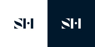 Soyut harf SH logosu. Bu logo, yaratıcı bir şekilde soyut yazı karakterine sahip. Hangi şirket ya da markanın başlattığı bu başlangıç noktası için uygun olacaktır..