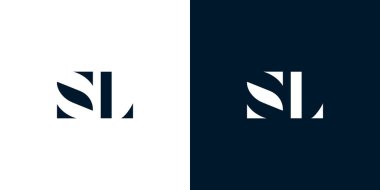 Soyut harf SL logosu. Bu logo, yaratıcı bir şekilde soyut yazı karakterine sahip. Hangi şirket ya da markanın başlattığı bu başlangıç noktası için uygun olacaktır..